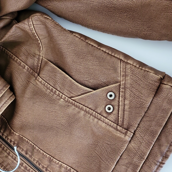 Jeepaholic Brown FauxLeather Faux Fur Lining Jeep Jacket MTO Size Large - Picture 9 of 16